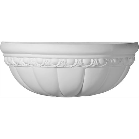 Ekena Millwork 16 1/8"W x 6 1/4"H x 8 1/4"P Ashford Shell with Egg and Dart Wall Sconce SCO16X06X08AS